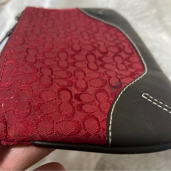 Vtg Coach Soho Red Logo Wristlet Mini Tote Purse Cosmetic Bag Wallet+Hangtag - Picture 9 of 11